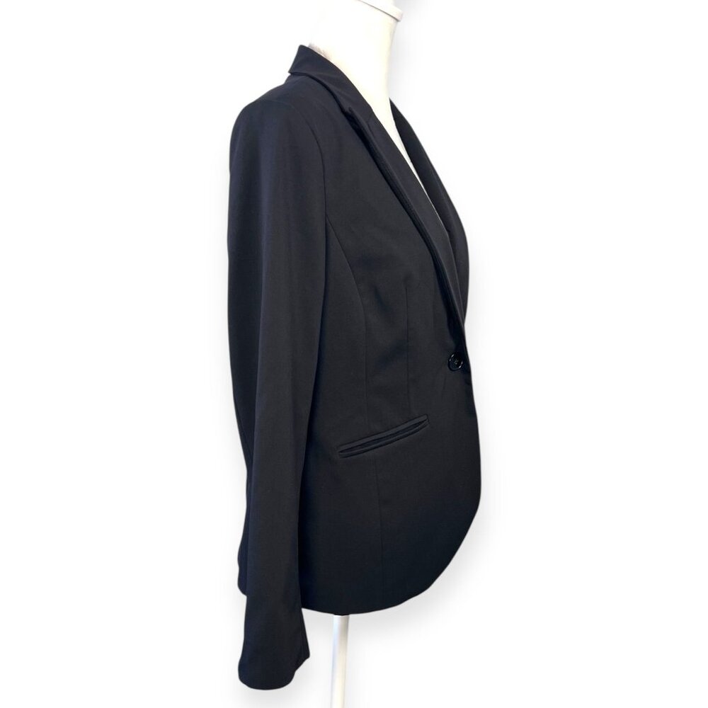 Liz Claiborne Petite Black Blazer 8P Stretch Career Office Jacket - Picture 6 of 10